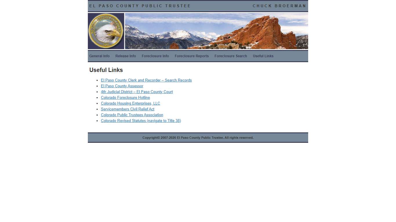 El Paso Public Trustee - Useful Links