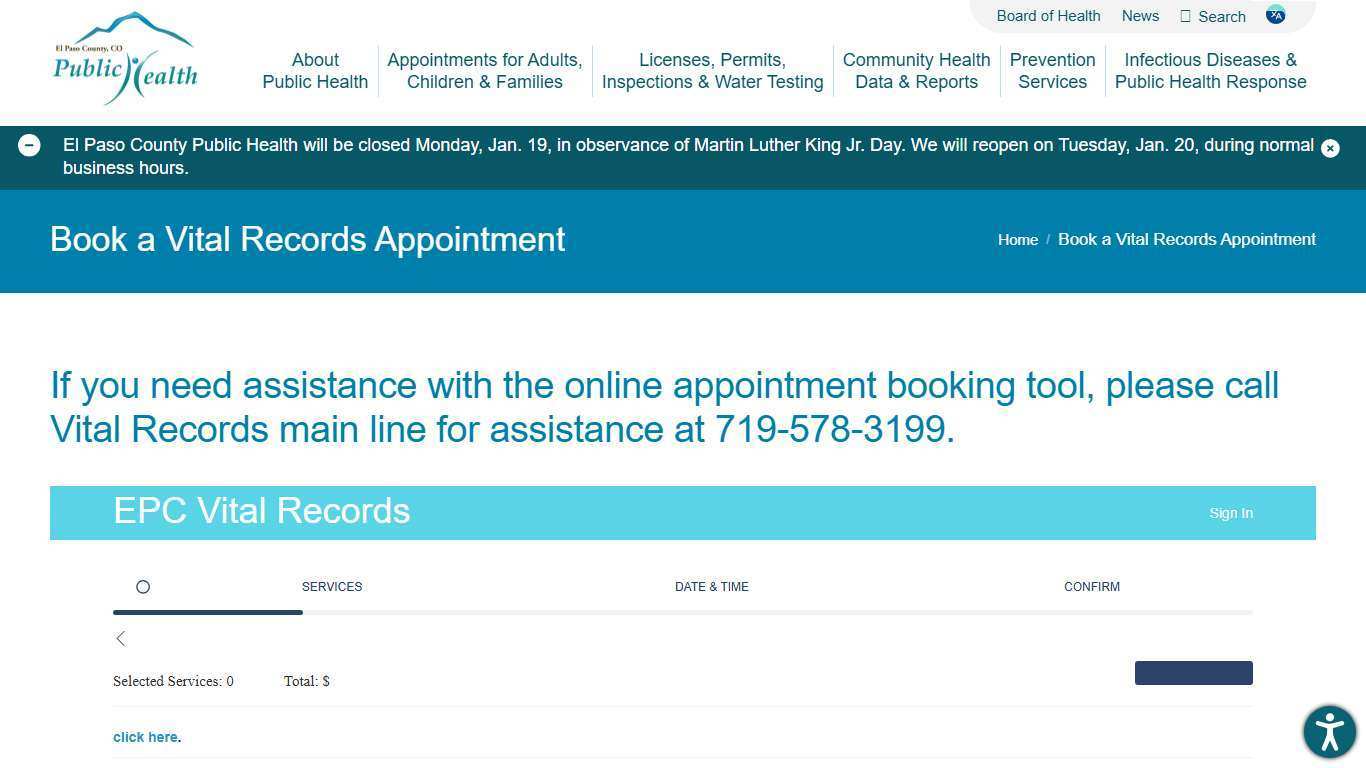 Book a Vital Records Appointment - El Paso County Public Health