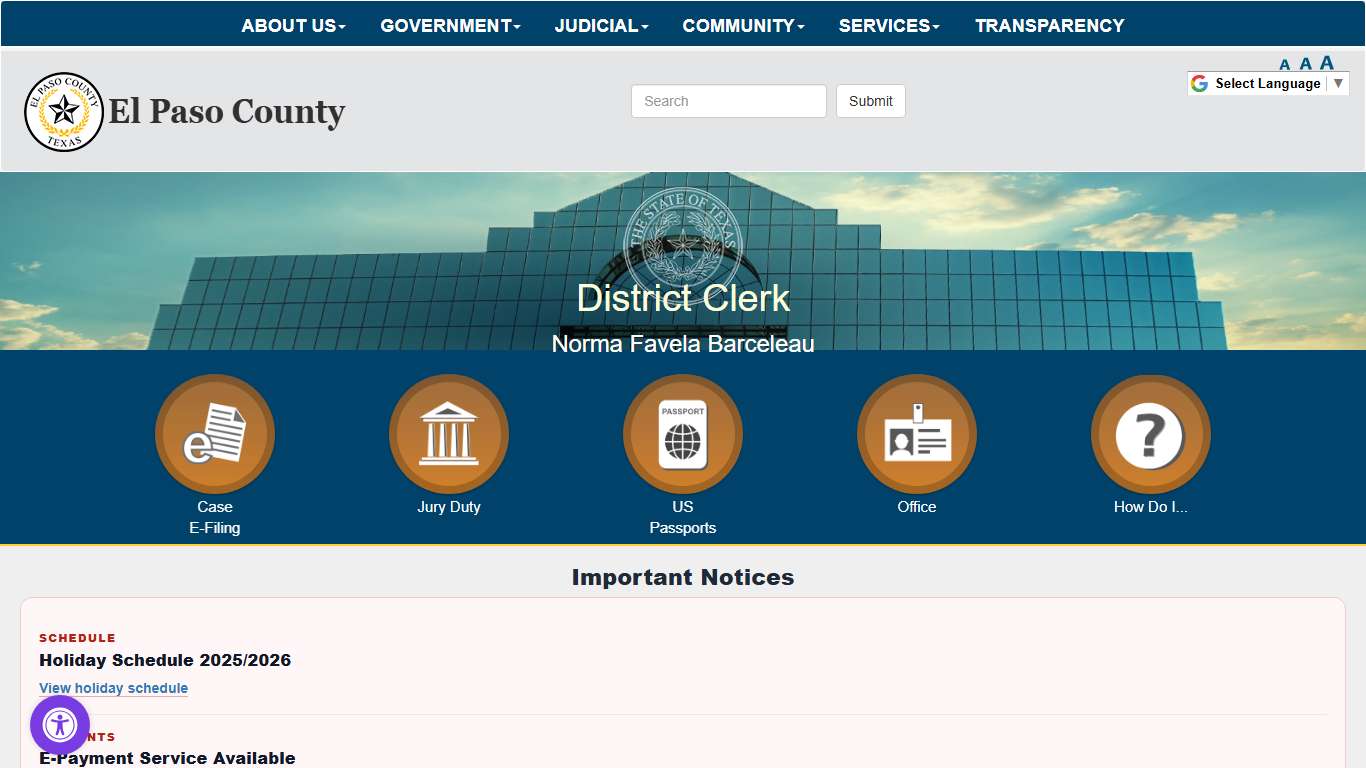 County of El Paso Texas - District Clerk